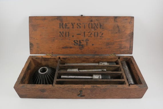 Vintage Keystone Manufacturing Tool Set No 1202 In original Wooden Box