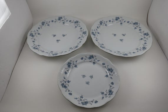 Vintage Johann Haviland Traditions Blue Garland Plates 2 Dinner 1 Salad