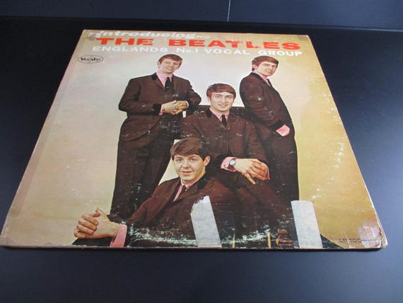 Vintage 1964 Vinyl LP Record Introducing the Beatles Vee Jay Records Authentic Original Very Good Condition Vee Jay Brackets Label 69368
