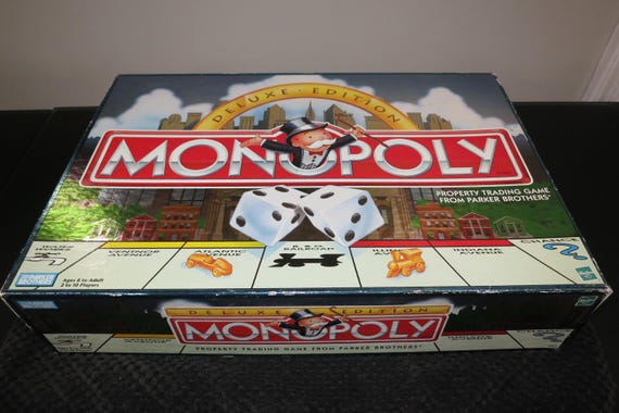 1998 Monopoly Deluxe Edition: Wood Houses, Gold Tokens