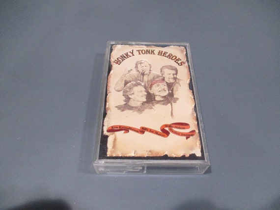 Vintage 1999 Cassette Tape Honky Tonk Heroes Waylon Jennings Kris Kristofferson Billy Joe Shaver Willie Nelson Excellent Condition