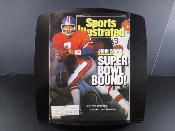 Vintage January 25, 1988 Sports Illustrated Magazine Denver Broncos John Elway NFL Football Superbowl Excellent Condition