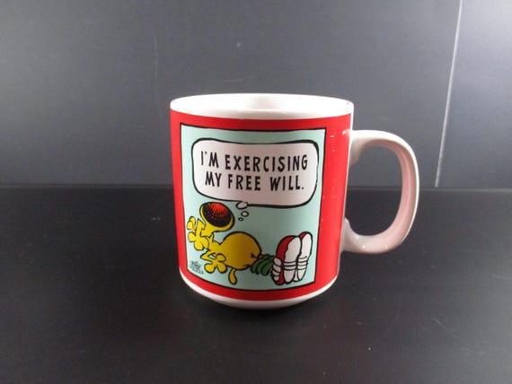 1989 GRIMMY Mother Goose and Grimm "Exercising my Free Will" Comic Coffee Mug Excellent Condition