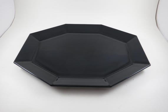 Arcoroc France Octime Black 13 1/2 Inch Sharp Edge Serving Platter