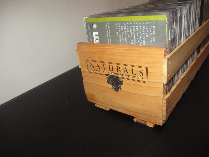 Vintage Natural Pine CD Holder: Display Shelf Holds 25 Discs - Etsy