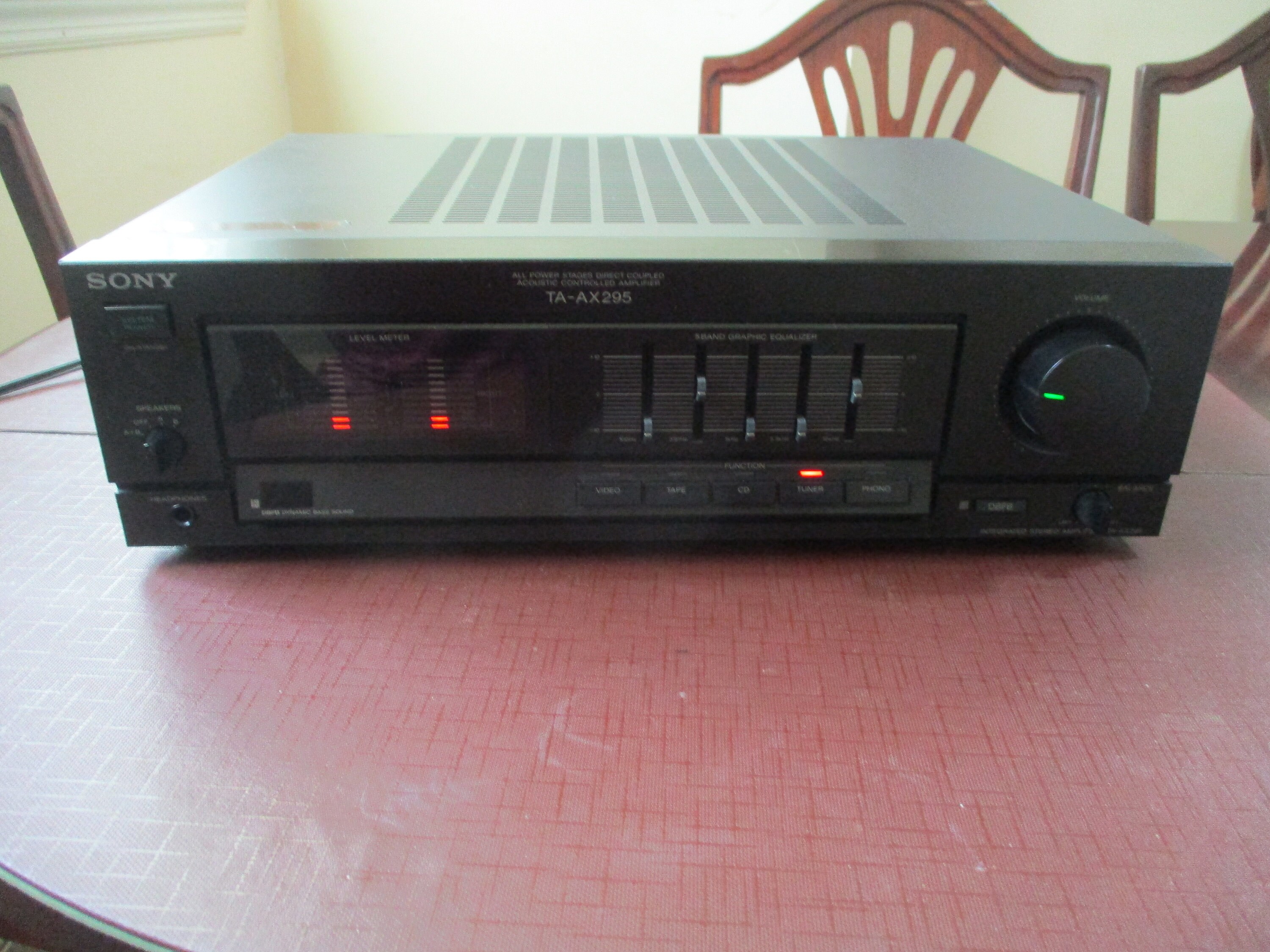 Vintage Sony TA-AX295 Acoustic Controlled Amplifier Equalizer