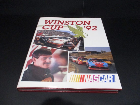 Vintage Hardcover Book Winston Cup 1992 Annual Yearbook with Original Dust Jacket Like New Condition NASCAR History