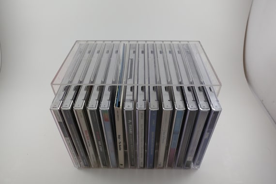 Vintage 1990's 14 CD Holder Clear Acrylic