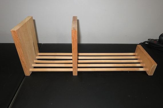 Vintage Golden Oak Adjustable CD Holder – Holds 40 Discs, All Wood Divider
