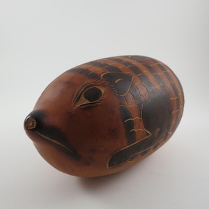 Hand Carved Peruvian Gourd Pig: Folk Art Story Telling
