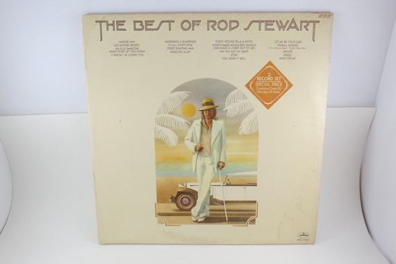 Vintage 1976 Vinyl LP Record Set The Best of Rod Stewart Two Record Set Excellent Condition