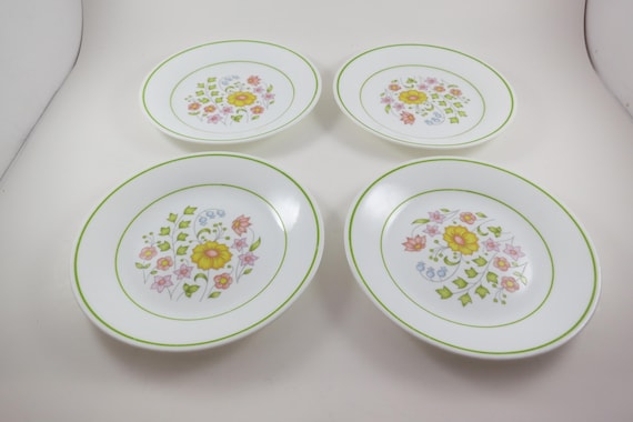 Vintage Corelle Spring Meadow Pattern Bread Plates - Set of 4