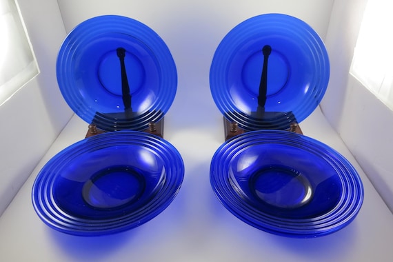 Set of Four Bromioli Rocco Forum Sapphire Blue 8 5/8 Inch Rim Soup Bowls