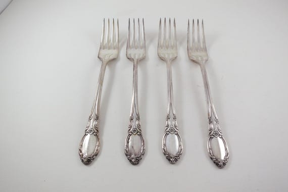 Set of 4 Oneida Park Lane Chatelaine Dowry 7 1/2 Inch Dinner Forks