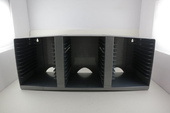 1990s Dark Gray CD Holder: Fellows Wall Mount or Freestanding