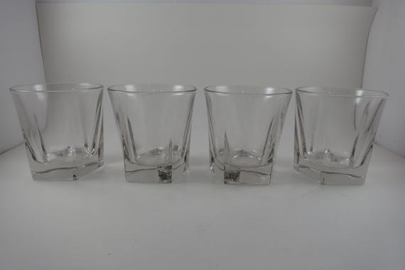 Vintage Set of Four Libbey Octagon Base Tumbler Glasses