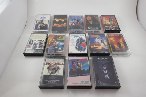 Vintage Soundtracks of the 80's and 90's Cassette Tapes B Batman Backdraft Beverly Hills Cop II Big Chill Batman Back to the Future Many Mor