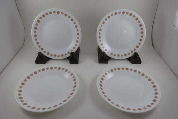 Vintage Corelle Butterfly Gold 6 3/4 Inch Bread Plates-Set of 4