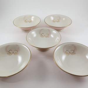 Vintage Royal Splendor China Fruit Bowls (Set of 5) - MCM Pink & Gold