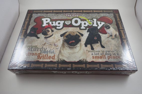 Vintage Pug-OPOLY Board Game: Late for the Sky Productions, Sealed Pug Game