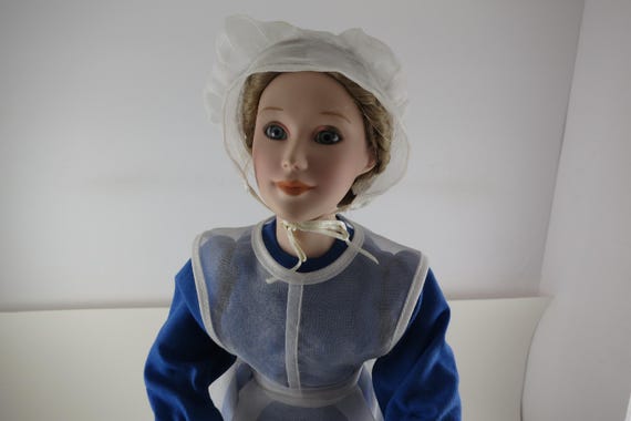 Vintage 1993 Danbury Mint Judy Belle Amish Bride Doll (15 Inch, NIB, COA)