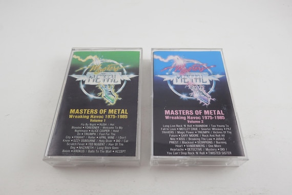 Vintage 1989 Cassette Tape Set Masters of Metal Wreaking Havoc 1975-1985 Volume 1 and 2 Alice Cooper Ozzy Dio Priest Twisted Sister More