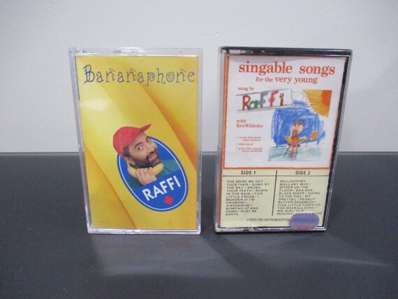 Vintage 1980's Raffi Cassette Tapes Rise and Shine One Light One Sun Bananaphone Singable Songs for the Very Young Sold Individually