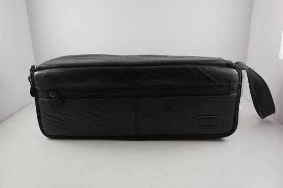 1980's/90's Laredo Black Faux Leather Cassette Tape Carrying Case Holds 15 Cassettes with Hard Inner Tray