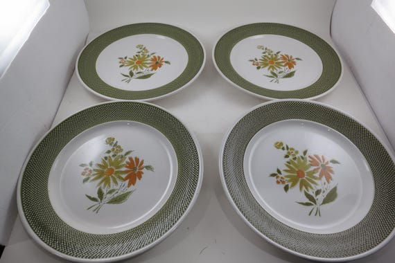 Vintage Bellegay Ironstone 4292 Daisy Daisies 10 Inch Dinner Plates-Set of 4