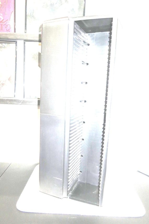 1990's Black Laserline CD Floor Tower Mega Holder Rotating Base Holds 200 CD's