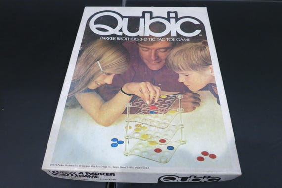 Vintage 1972 Board Game Qubic 3-D Tic Tac Toe Game Complete In Original Box