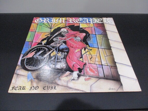 Vintage 1985 Vinyl LP Heavy metal Record Fear No Evil Grim Reaper Excellent Condition 65585