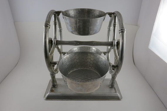 1950's Everlast Aluminum Bamboo Ferris Wheel Condiment Server 11 Inches Tall Very Good Condition