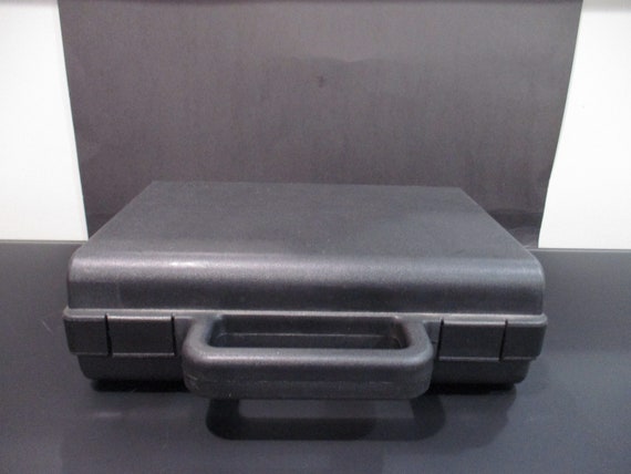 Vintage Black Click Case Cassette Carrying Case 1980's Hard Shell with Handle Holds 16 Cassettes Excellent Condition
