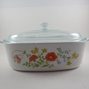 Vintage Corning Ware Wildflower 2 Quart Saucepan with Glass Lid