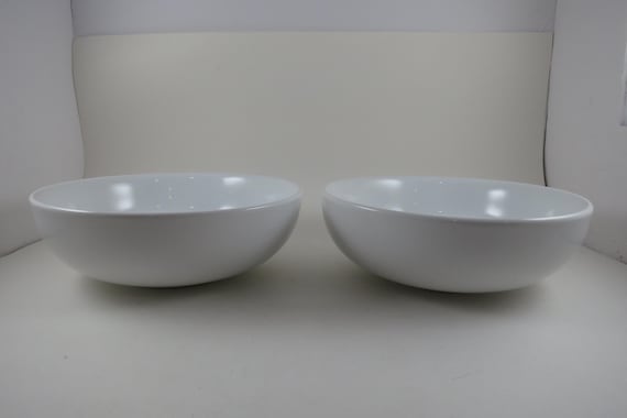 Pair of Threshold Basic White 8 1/4 Inch Round Serving Bowls