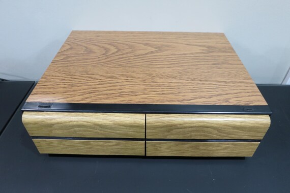 Instant Action/Drama VHS Collection 18 Tapes with Faux Wood Storage Cabinet