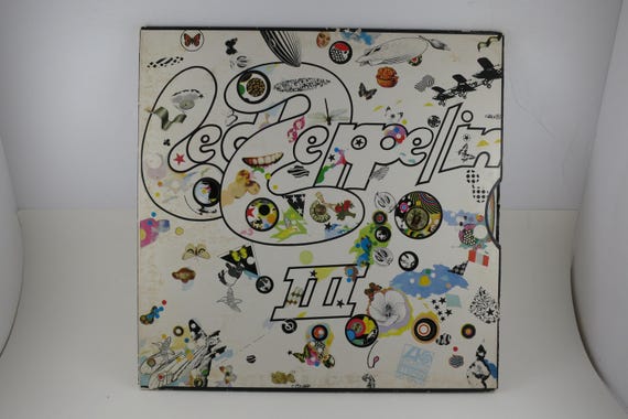 Vintage 1977 Vinyl LP Record Led Zeppelin III Gate fold Wheel Cover Original EX+