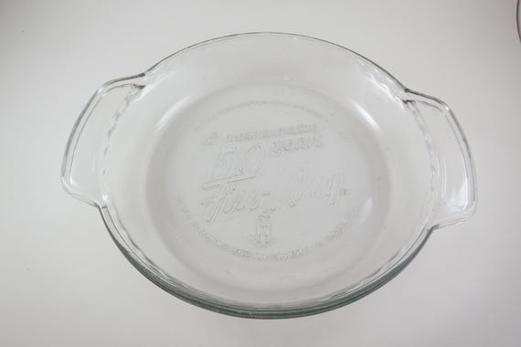 1992 Fire King 50th Anniversary Pie Plate - Embossed 9 Inch