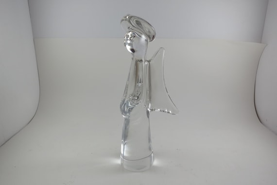 Toscany Japan 9 Inch Lead Crystal Angel Figurine Paperweight with Original Sticker Home Decor