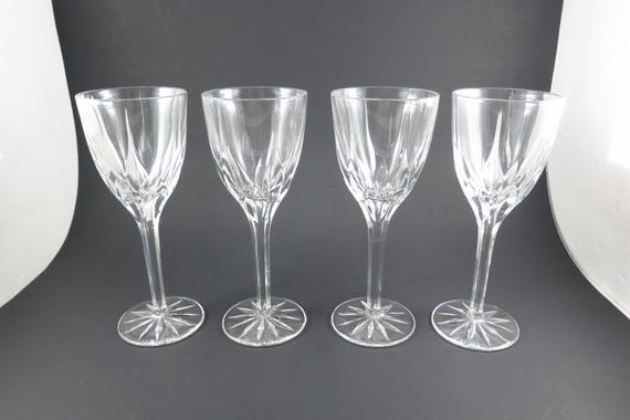 Set of Four Mikasa Apollo Crystal Wine Glasses
