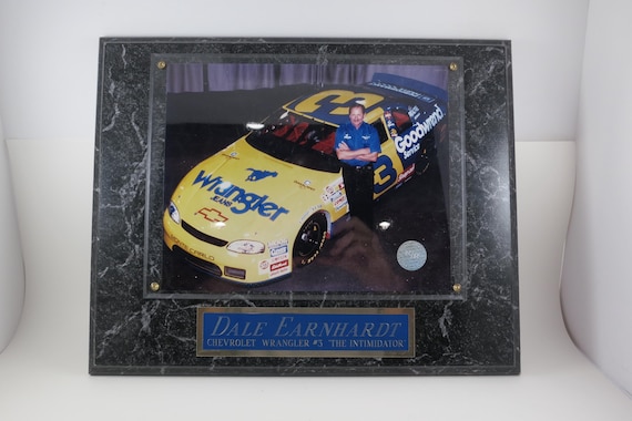 Dale Earnhardt Faux Marble Plaque: Racing Reflections, #3 Wrangler Chevrolet