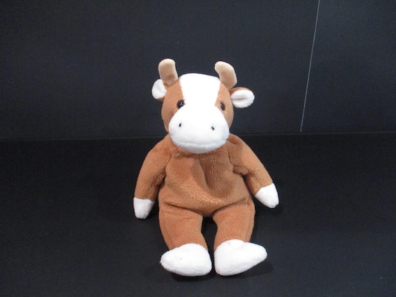 Vintage 1995 TY Beanie Baby Bessie The Cow No Hang Tag First Generation Black and White Tush Tag Great Gift