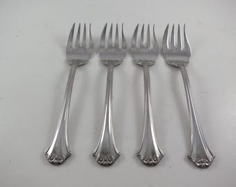 Reed & Barton Silver Plate Salad Forks: French Chippendale Set