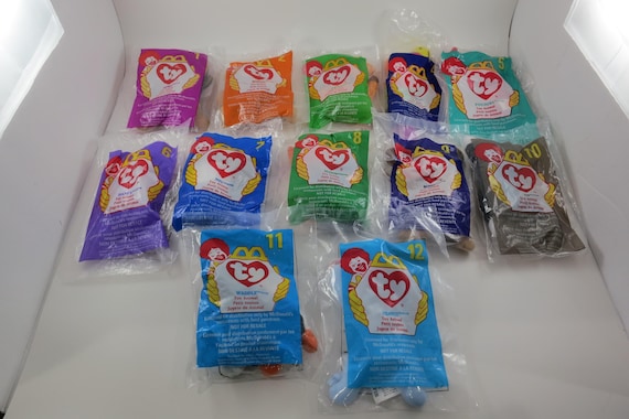 Vintage 1998 McDonalds TY Teenie Beanie Babies Complete Set of 12 New In Package