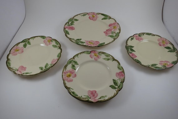 Vintage Franciscan Desert Rose Bread Plates (Set of 3) and Salad Plate