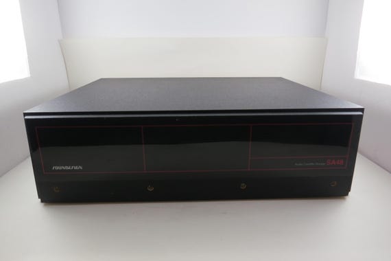 Unique 80's Soundesign SA48 Home Cassette Holder Storage Black Single Drawer 3 Row