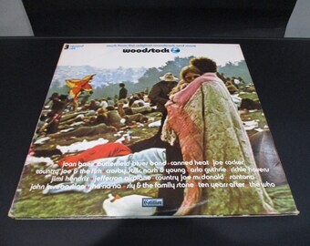 Vintage 1970 LP Record Woodstock Music From the Original Soundtrack and More Three LP Set Near Mint Condition 67678