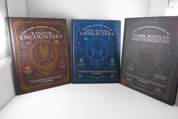 3 D&D Game Masters Book Non Player Characters Random Encounters Traps Puzzles Dungeons