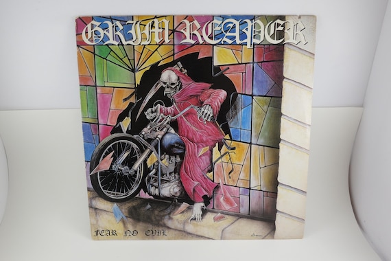 Vintage 1985 Fear No Evil Vinyl LP - Grim Reaper Heavy Metal Record